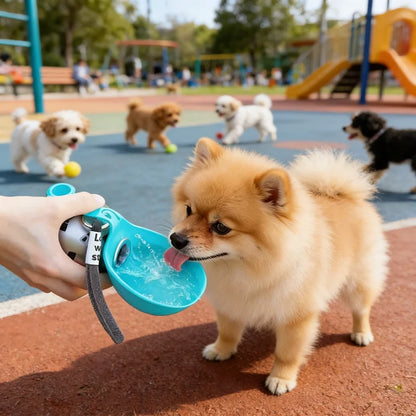 🐶 AquaPaw™ | Bebedero Portátil 2 en 1 para Perros – Hidratación Instantánea en Paseos y Viajes