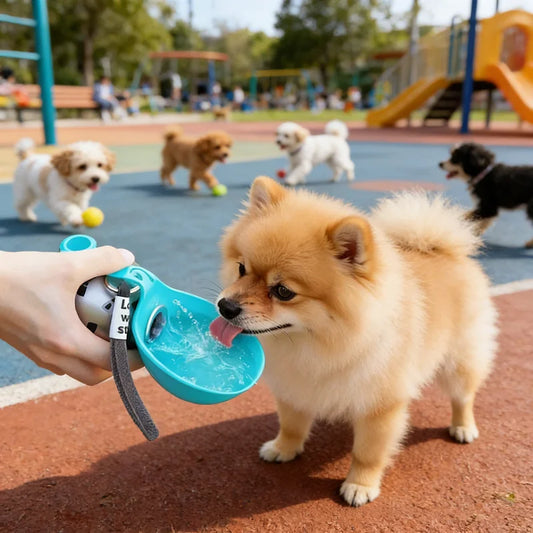 🐶 AquaPaw™ | Bebedero Portátil 2 en 1 para Perros – Hidratación Instantánea en Paseos y Viajes